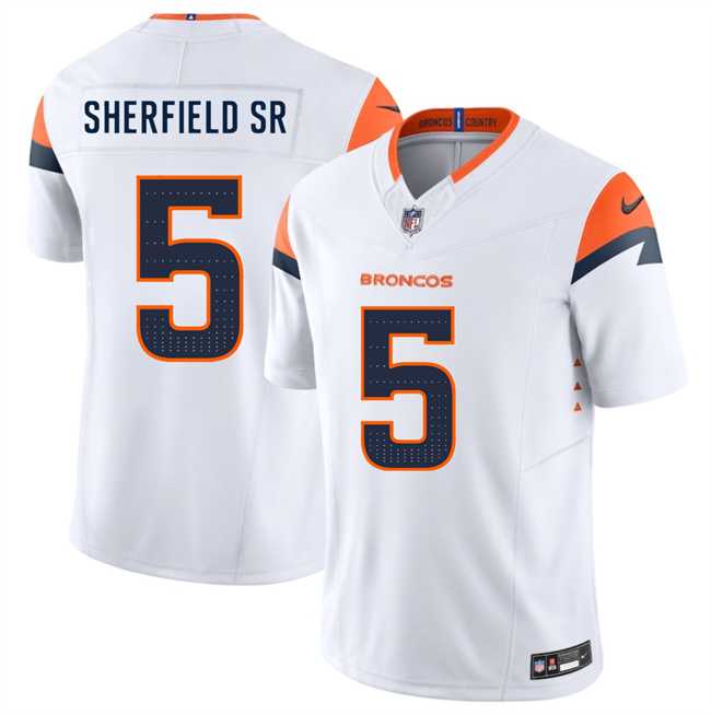 Men & Women & Youth Denver Broncos #5 Trent Sherfield Sr White 2025 F.U.S.E. Vapor Limited Stitched Jersey